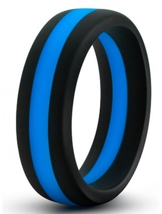 Черно-синее эрекционное кольцо Silicone Go Pro Cock Ring - Blush Novelties - в Калуге купить с доставкой