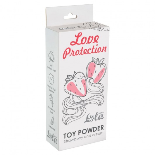 Пудра для игрушек Love Protection с ароматом клубники со сливками - 30 гр. - Lola Games - купить с доставкой в Калуге