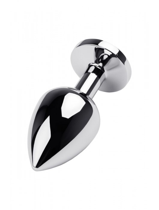 Серебристая коническая анальная пробка с красным кристаллом - 8 см. - ToyFa - купить с доставкой в Калуге