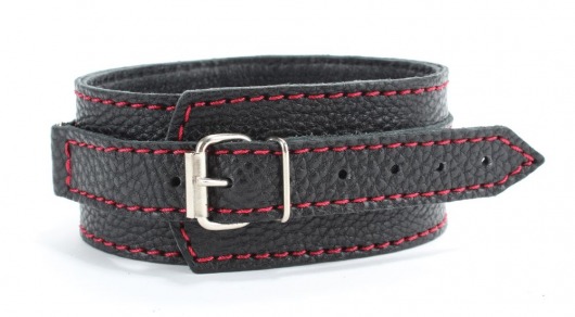 Черный ошейник из натуральной кожи с шипами и D-колечком - БДСМ Арсенал - купить с доставкой в Калуге