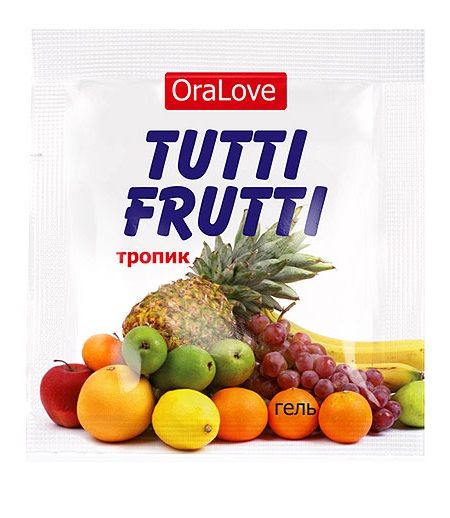 Пробник гель-смазки Tutti-frutti со вкусом тропических фруктов - 4 гр. - Биоритм - купить с доставкой в Калуге