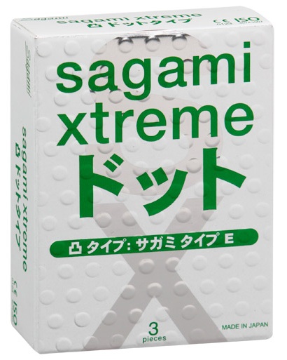 Презервативы Sagami Xtreme SUPER DOTS с точками - 3 шт. - Sagami - купить с доставкой в Калуге