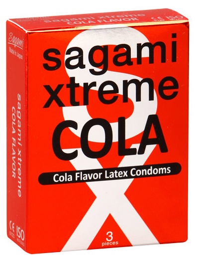 Ароматизированные презервативы Sagami Xtreme COLA - 3 шт. - Sagami - купить с доставкой в Калуге