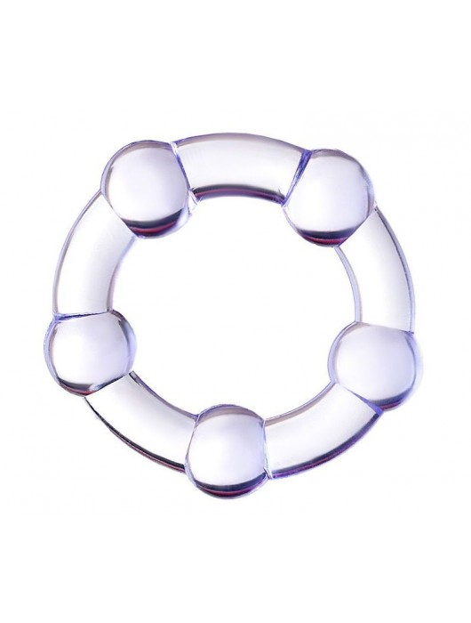 Фиолетовое эрекционное кольцо на пенис с бусинами - Штучки-дрючки - в Калуге купить с доставкой