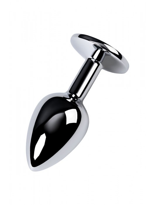 Серебристая конусовидная анальная пробка с фиолетовым кристаллом - 7 см. - ToyFa - купить с доставкой в Калуге