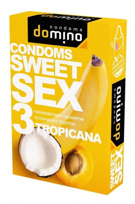 Презервативы для орального секса DOMINO Sweet Sex с ароматом тропических фруктов - 3 шт. - Domino - купить с доставкой в Калуге