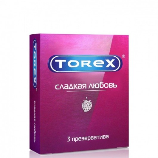 Презервативы Torex  Сладкая любовь  с ароматом клубники - 3 шт. - Torex - купить с доставкой в Калуге