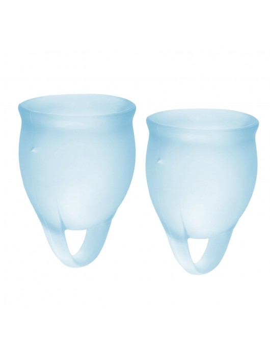 Набор голубых менструальных чаш Feel confident Menstrual Cup - Satisfyer - купить с доставкой в Калуге