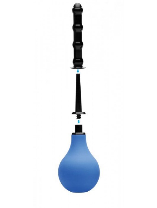 Анальный душ с 3 насадками Premium One-way Valve Anal Douche Set - XR Brands - купить с доставкой в Калуге