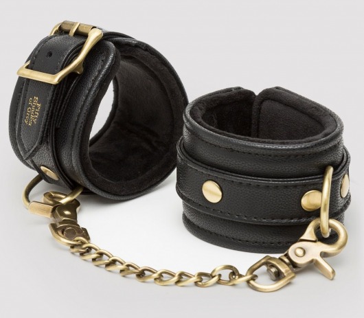 Черные наручники Bound to You Faux Leather Wrist Cuffs - Fifty Shades of Grey - купить с доставкой в Калуге