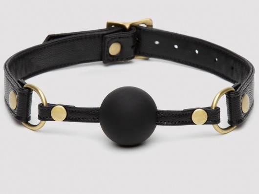 Черный кляп-шар Bound to You Faux Leather Ball Gag - Fifty Shades of Grey - купить с доставкой в Калуге