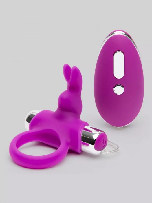 Лиловое виброкольцо с пультом ДУ Remote Control Cock Ring - Happy Rabbit - в Калуге купить с доставкой