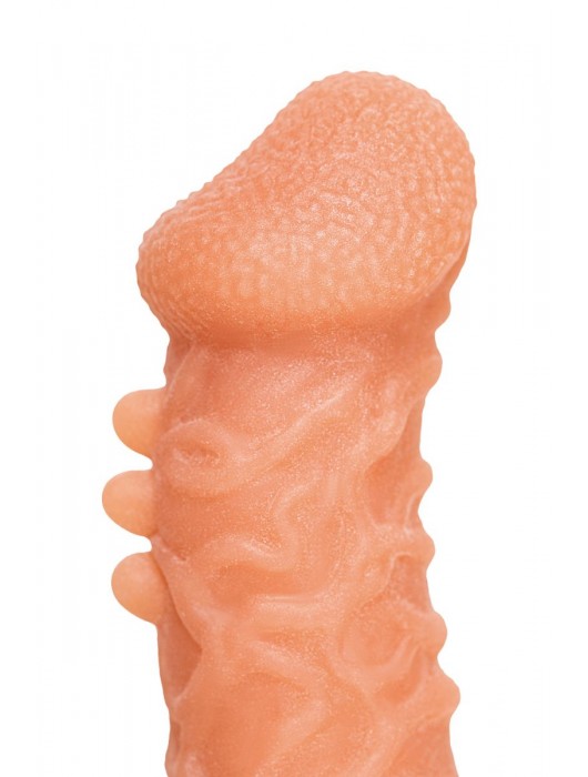 Телесная закрытая насадка с шершавой головкой Cock Sleeve Size S - 13,8 см. - KOKOS - в Калуге купить с доставкой