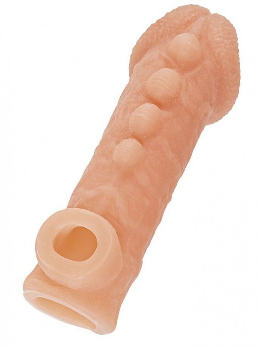 Телесная закрытая насадка с шишечками Cock Sleeve Size S - 13,8 см. - KOKOS - в Калуге купить с доставкой