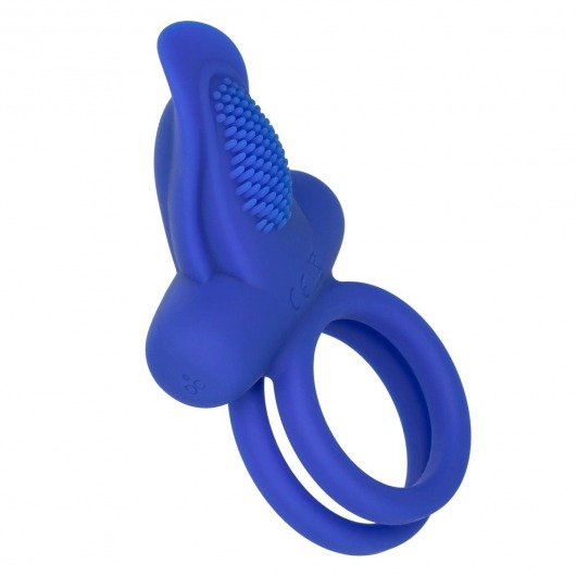 Синее перезаряжаемое эрекционное кольцо Silicone Rechargeable Dual Pleaser Enhancer - California Exotic Novelties - в Калуге купить с доставкой