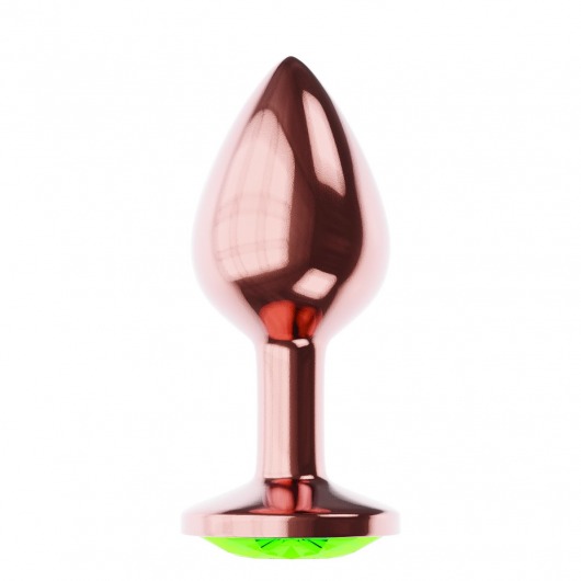 Пробка цвета розового золота с лаймовым кристаллом Diamond Emerald Shine S - 7,2 см. - Lola Games - купить с доставкой в Калуге