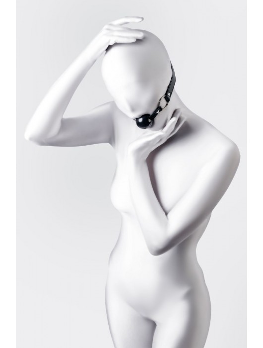 Черный кляп-шар на кожаных ремешках Anonymo - ToyFa - купить с доставкой в Калуге