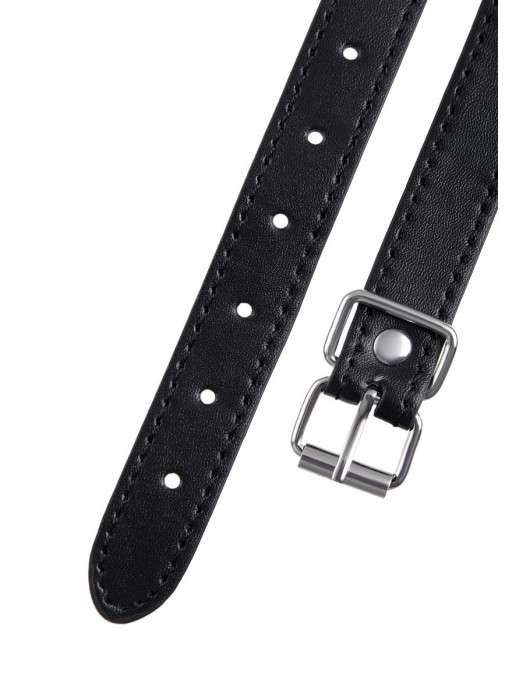 Черный кляп-шар на кожаных ремешках Anonymo - ToyFa - купить с доставкой в Калуге