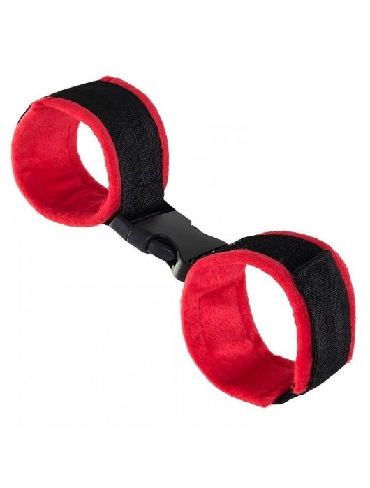 Красно-черные велюровые оковы Anonymo - ToyFa - купить с доставкой в Калуге
