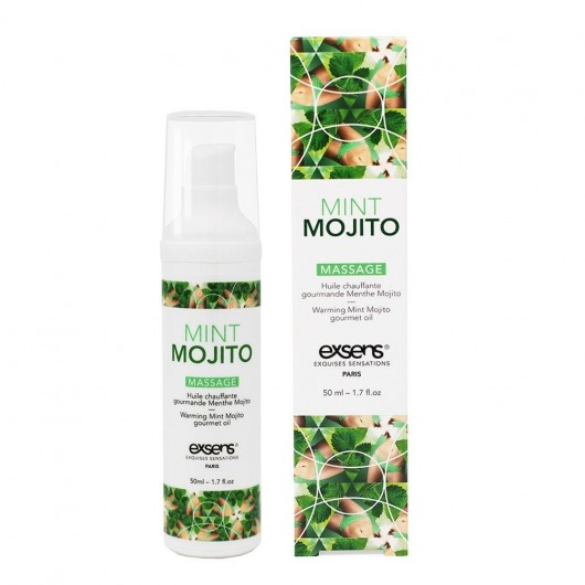 Разогревающее массажное масло с ароматом мохито Gourmet Mint Mojito - 50 мл. - Exsens - купить с доставкой в Калуге