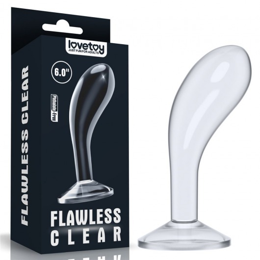 Прозрачный стимулятор простаты Flawless Clear Prostate Plug - 15 см. - Lovetoy - в Калуге купить с доставкой