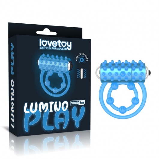 Голубое, светящееся в темноте виброкольцо Lumino Play Vibrating Penis Ring - Lovetoy - в Калуге купить с доставкой