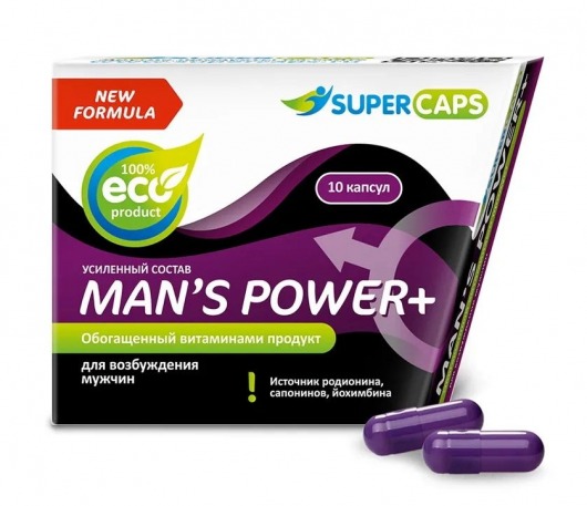 Возбуждающее средство для мужчин Mans Power plus - 10 капсул (0,35 гр.) +1 в подарок - SuperCaps - купить с доставкой в Калуге