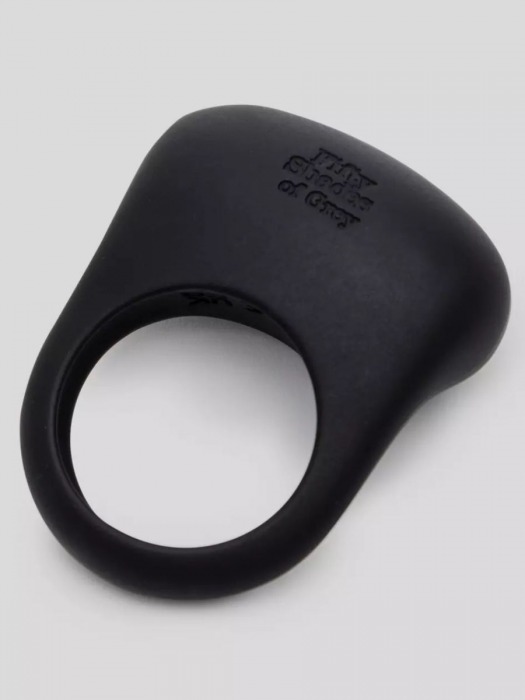 Черное эрекционное виброкольцо Sensation Rechargeable Vibrating Love Ring - Fifty Shades of Grey - в Калуге купить с доставкой