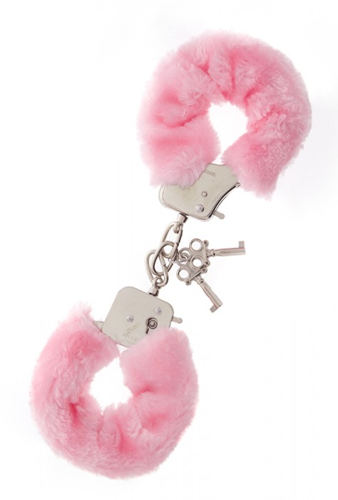 Металлические наручники с розовой меховой опушкой METAL HANDCUFF WITH PLUSH PINK - Dream Toys - купить с доставкой в Калуге