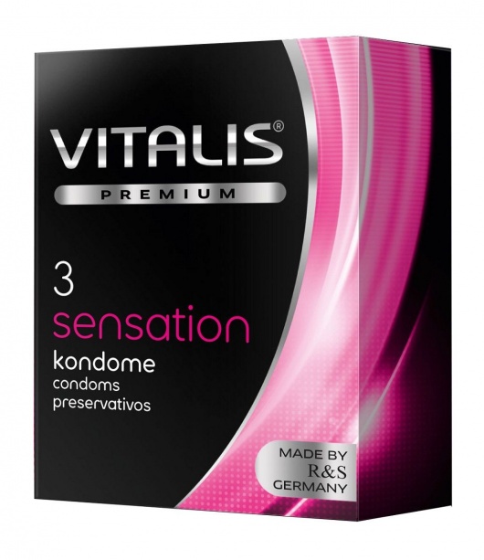 Презервативы с пупырышками и кольцами VITALIS PREMIUM sensation - 3 шт. - Vitalis - купить с доставкой в Калуге