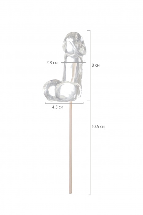 Прозрачный леденец в форме фаллоса со вкусом пина колады - Sosuчki - купить с доставкой в Калуге