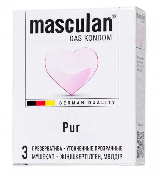 Супертонкие презервативы Masculan Pur - 3 шт. - Masculan - купить с доставкой в Калуге