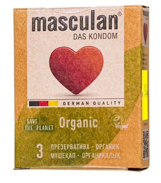 Экологически чистые презервативы Masculan Organic - 3 шт. - Masculan - купить с доставкой в Калуге