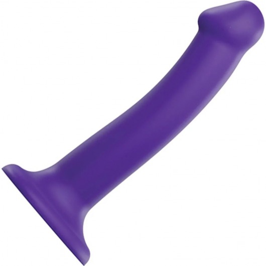 Фиолетовый фаллоимитатор-насадка Strap-On-Me Dildo Dual Density size M - 18 см. - Strap-on-me - купить с доставкой в Калуге