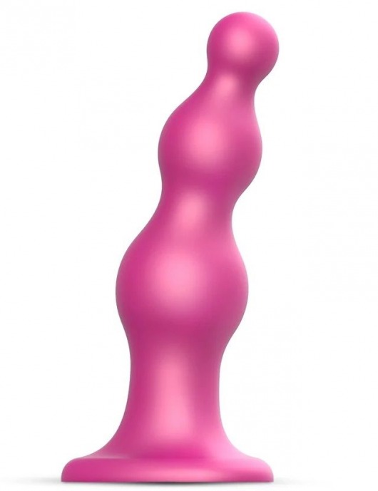 Розовая насадка Strap-On-Me Dildo Plug Beads size S - Strap-on-me - купить с доставкой в Калуге