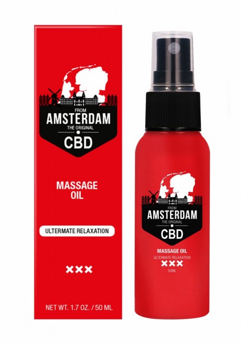 Стимулирующее массажное масло CBD from Amsterdam Massage Oil - 50 мл. - Shots Media BV - купить с доставкой в Калуге