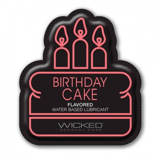 Лубрикант на водной основе со вкусом торта с кремом Wicked Aqua Birthday cake - 3 мл. - Wicked - купить с доставкой в Калуге