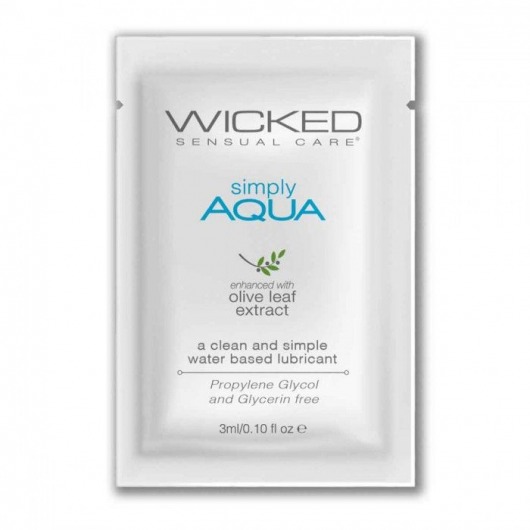 Легкий лубрикант на водной основе Wicked Simply AQUA - 3 мл. - Wicked - купить с доставкой в Калуге