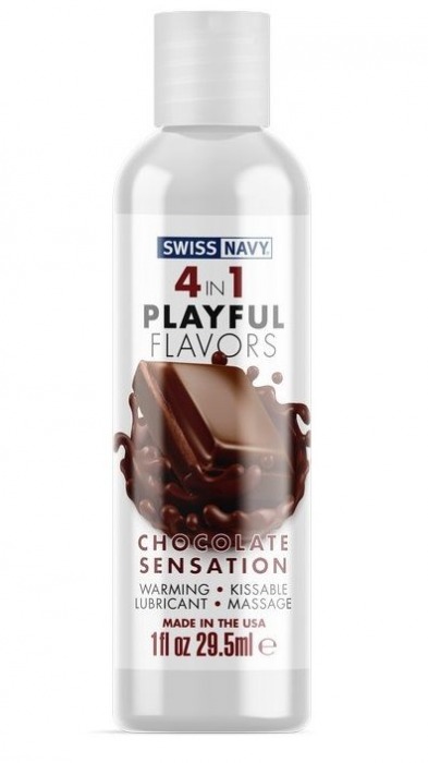 Массажный гель 4-в-1 Chocolate Sensation с ароматом шоколада - 29,5 мл. - Swiss navy - купить с доставкой в Калуге