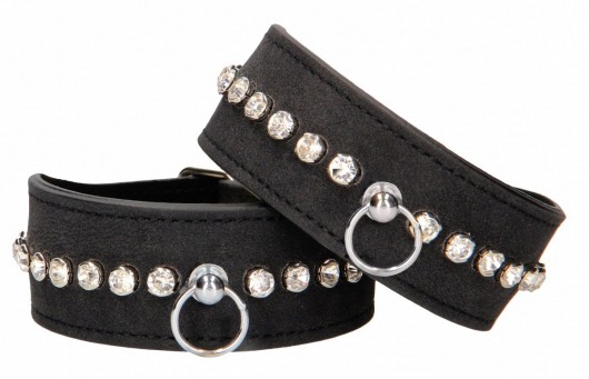 Черные поножи Diamond Studded Ankle Cuffs - Shots Media BV - купить с доставкой в Калуге