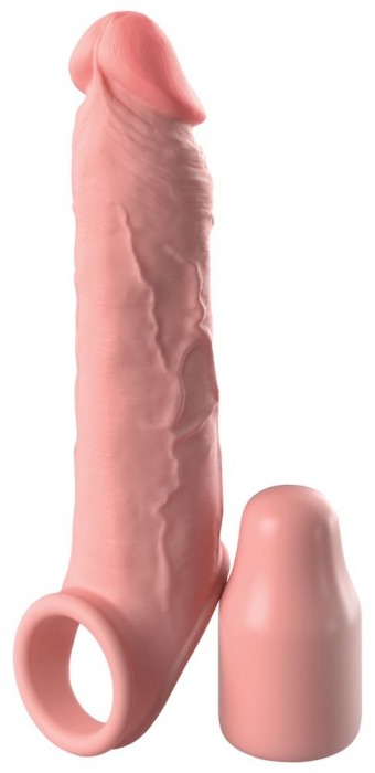 Телесная насадка-удлинитель 2 Inch Silicone X-tension with Strap - 20,3 см. - Pipedream - в Калуге купить с доставкой