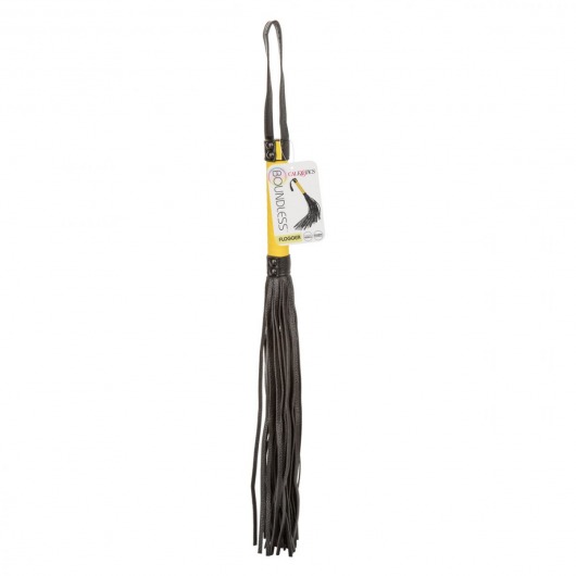 Черная плеть с желтой рукоятью Boundless Flogger - 69,25 см. - California Exotic Novelties - купить с доставкой в Калуге