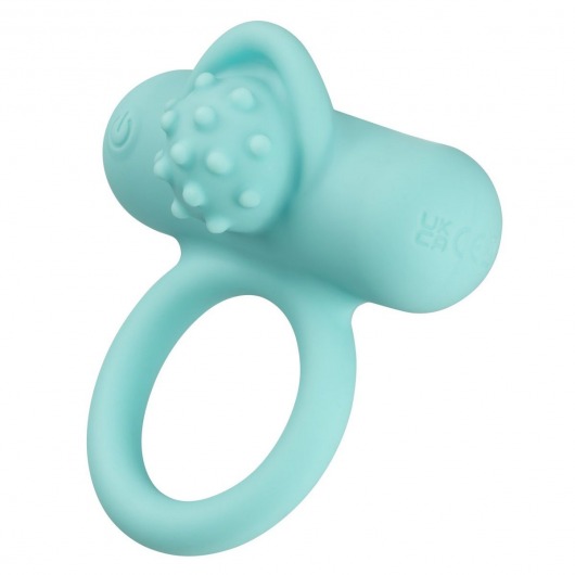 Аквамариновое эрекционное виброкольцо Silicone Rechargeable Nubby Lover’s Delight - California Exotic Novelties - в Калуге купить с доставкой