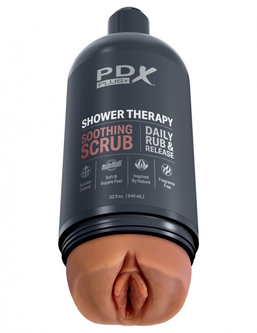 Мастурбатор-вагина цвета карамели Shower Therapy Soothing Scrub - Pipedream - в Калуге купить с доставкой