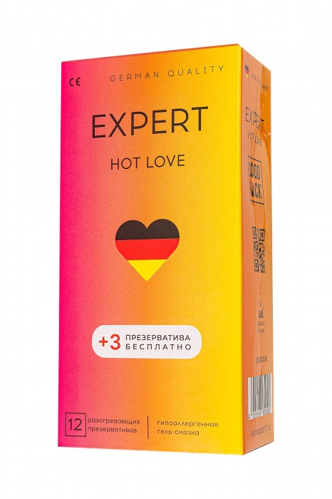 Презервативы EXPERT Hot Love с разогревающим эффектом - 12 шт.(+3 в подарок) - Expert - купить с доставкой в Калуге