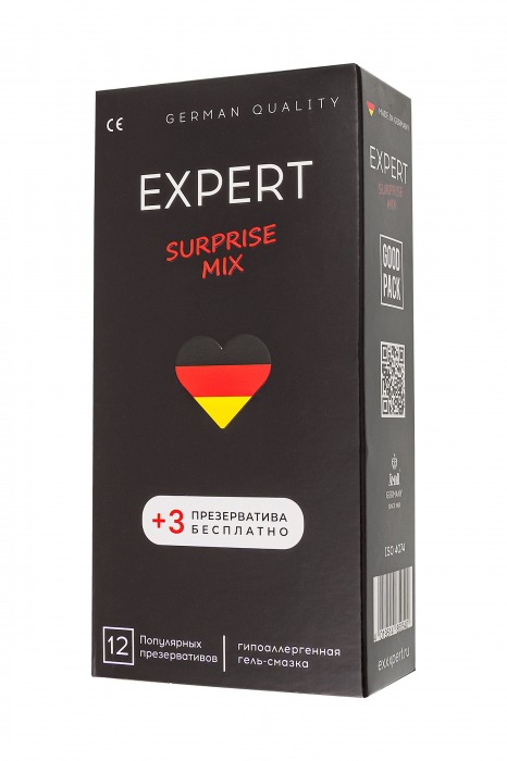 Презервативы EXPERT Surprise Mix - 12 шт.(+3 в подарок) - Expert - купить с доставкой в Калуге