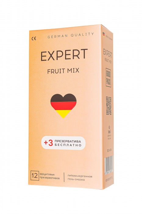 Ароматизированные презервативы EXPERT Fruit Mix - 12 шт.(+3 в подарок) - Expert - купить с доставкой в Калуге