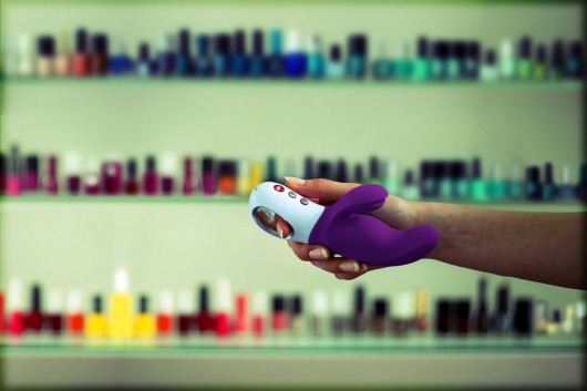 Фиолетовый вибратор с двумя моторами MiSS Bi - 17 см. - Fun Factory