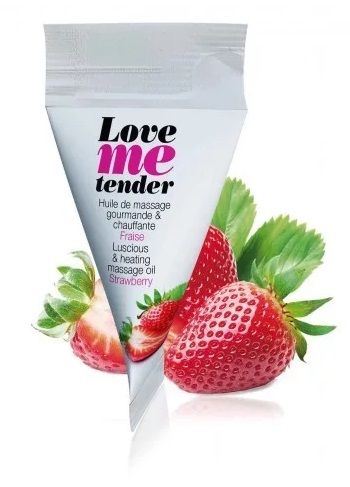 Съедобное согревающее массажное масло Love Me Tender Strawberry с ароматом клубники - 10 мл. - Love to Love - купить с доставкой в Калуге