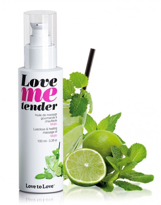 Съедобное согревающее массажное масло Love Me Tender Mojito с ароматом мохито - 100 мл. - Love to Love - купить с доставкой в Калуге